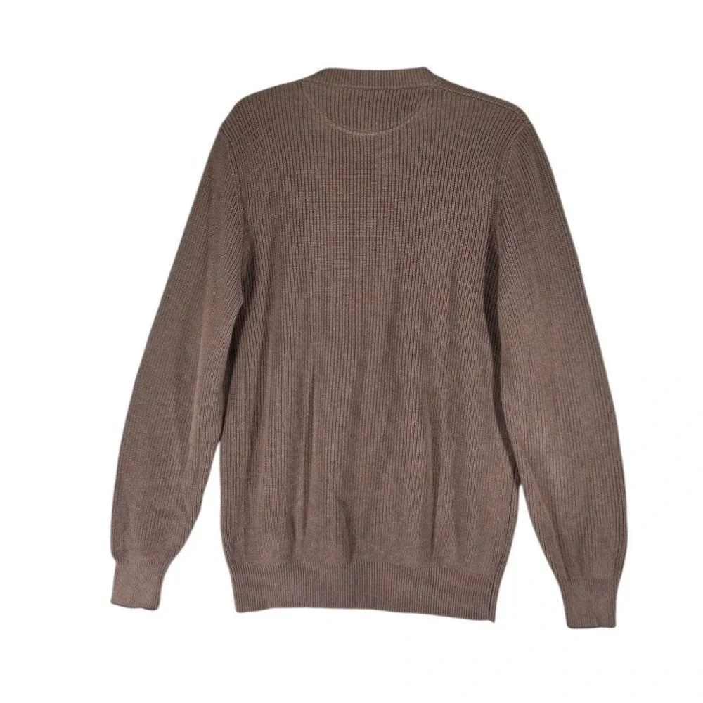 Brunello Cucinelli Ribbed Knit Sweater Mens IT 54 US 44 XL Brown Crested Buttons